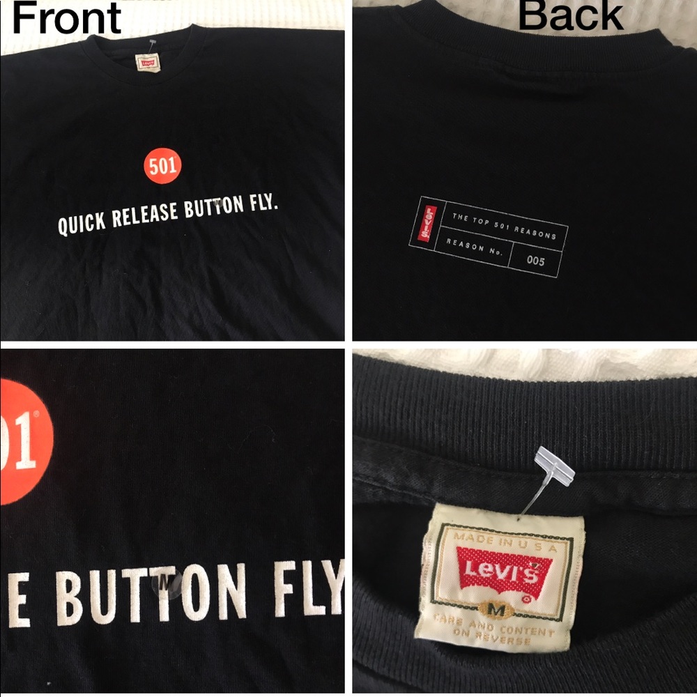 NEW 90's Vintage Levi's 501 Tee Shirt M-XL